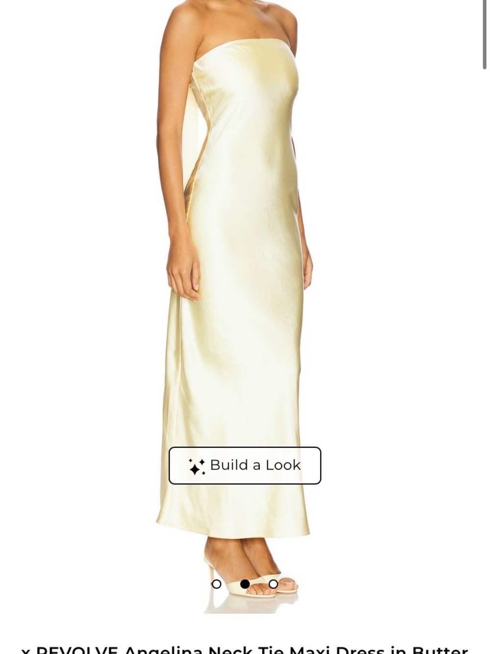 Strapless Satin Maxi Slip Dress in Butter Yellow